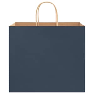 Papírové tašky 250 ks s uchy Modrá 32x22x28 cm - obrázek 3