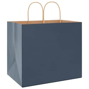 Papírové tašky 250 ks s uchy Modrá 32x22x28 cm - obrázek 5