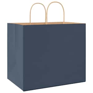 Papírové tašky 250 ks s uchy Modrá 32x22x28 cm - obrázek 7