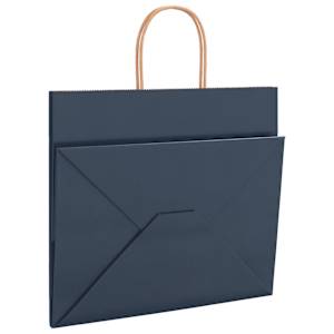 Papírové tašky 250 ks s uchy Modrá 32x22x28 cm - obrázek 9