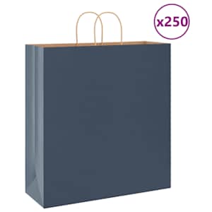 Papírové tašky 250 ks s uchy Modrá 45x17x48 cm - obrázek 1
