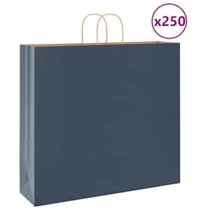 Papírové tašky 250 ks s uchy Modrá 54x15x49 cm - obrázek 1