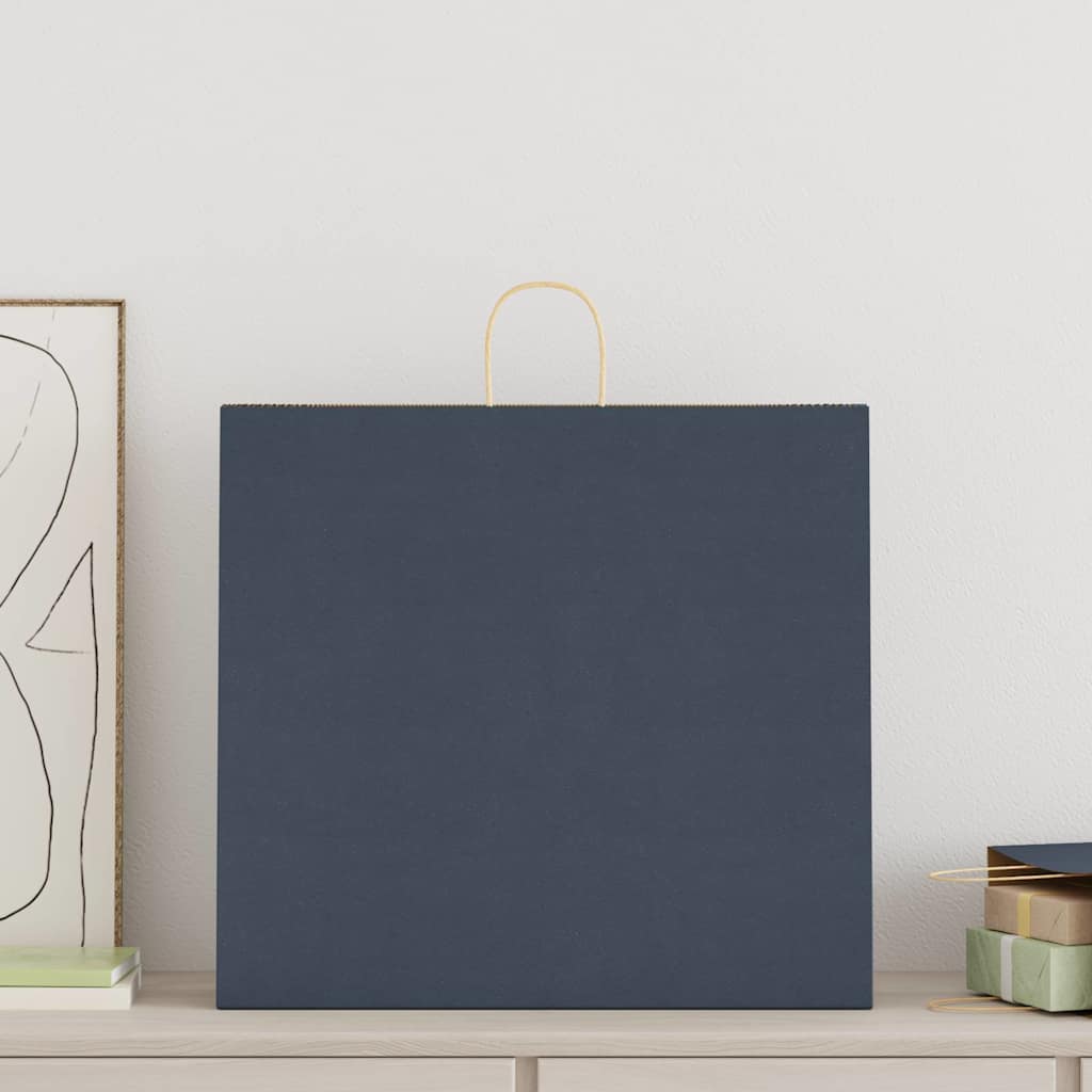 vidaXL Papieren zakken 250 st met hengsels 54x15x49 cm blauw afbeelding