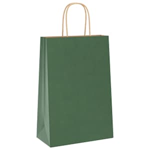 Papírové tašky 250 ks s uchy zelené 21x11x31 cm - obrázek 3
