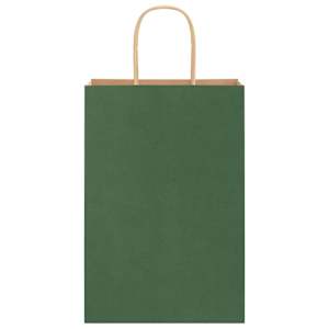 Papírové tašky 250 ks s uchy zelené 21x11x31 cm - obrázek 5