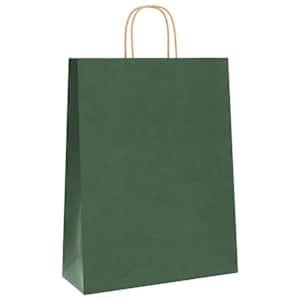 Papírové tašky 250 ks s uchy zelené 32x12x42 cm - obrázek 3