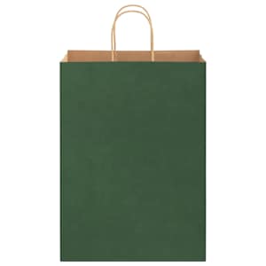 Papírové tašky 250 ks s uchy zelené 32x17x44 cm - obrázek 5