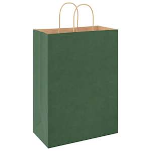 Papírové tašky 250 ks s uchy zelené 32x17x44 cm - obrázek 7