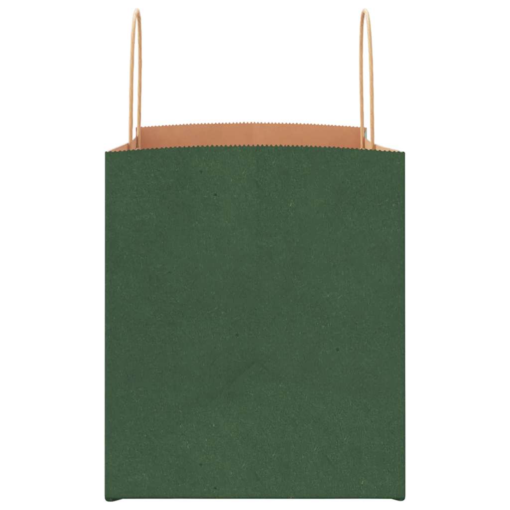 250 db zöld papírzacskók fogantyúkkal 32x22x24 cm 