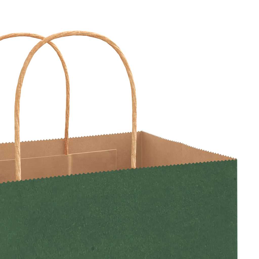 250 db zöld papírzacskók fogantyúkkal 32x22x24 cm 