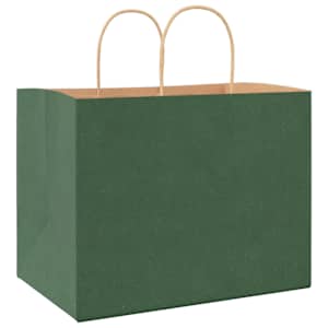 Papírové tašky 250 ks s uchy zelené 32x22x24 cm - obrázek 7