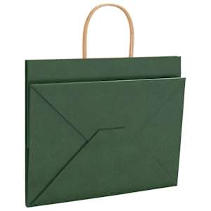 Papírové tašky 250 ks s uchy zelené 32x22x24 cm - obrázek 9