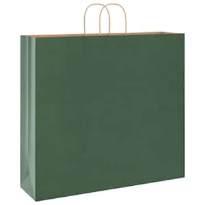 Papírové tašky 250 ks s uchy zelené 54x15x49 cm - obrázek 3