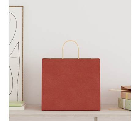 vidaXL Torby papierowe 50 szt. z uchwytami czerwone 32x22x28 cm