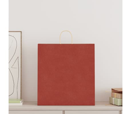 vidaXL Paper Bags 50 pcs with Handles Red 45x17x48 cm