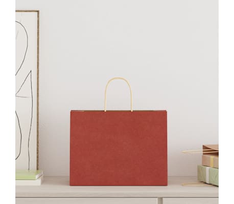 vidaXL Paper Bags 250 pcs with Handles Red 32x17x25 cm