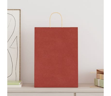 vidaXL Paper Bags 250 pcs with Handles Red 32x17x44 cm