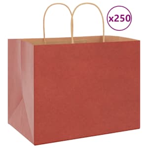 Papírové sáčky 250 ks s uchy červené 32x22x24 cm - obrázek 1