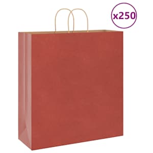 Papírové tašky 250 ks s uchy červené 45x17x48 cm - obrázek 1