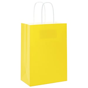 Papírové tašky 50 ks s uchy Žlutá 15x8x21 cm - obrázek 3