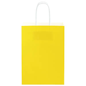 Papírové tašky 50 ks s uchy Žlutá 15x8x21 cm - obrázek 5