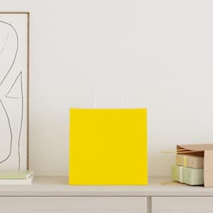 vidaXL Papirnate vrećice 50 kom s ručkama žute 26x17x25 cm