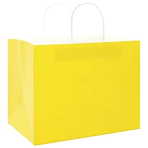Papírové tašky 50 ks s uchy žluté 32x22x24 cm - obrázek 3