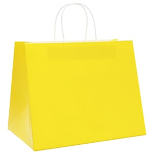 Papírové tašky 50 ks s uchy žluté 32x22x24 cm - obrázek 4
