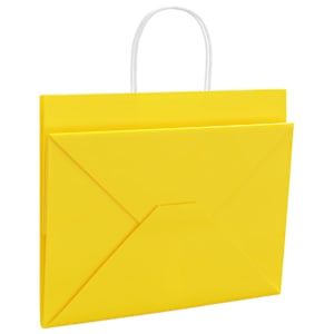 Papírové tašky 50 ks s uchy žluté 32x22x24 cm - obrázek 9