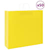 vidaXL paberkotid, 50 tk, k&auml;epidemetega, kollane, 54x15x49 cm