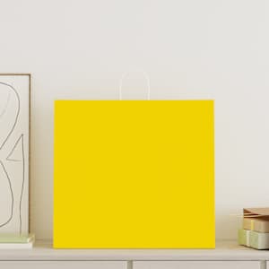 Papírové tašky 50 ks s uchy Žlutá 54x15x49 cm - obrázek 1