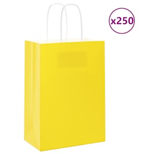 Papírové sáčky 250 ks s uchy žluté 15x8x21 cm - obrázek 1