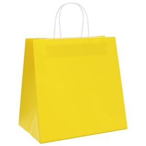 Papírové tašky 250 ks s uchy Žlutá 26x17x25 cm - obrázek 3