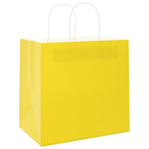 Papírové tašky 250 ks s uchy Žlutá 26x17x25 cm - obrázek 4