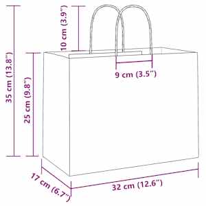 Papírové sáčky 250 ks s uchy žluté 32x17x25 cm - obrázek 11