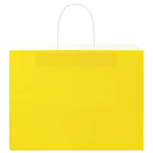Papírové sáčky 250 ks s uchy žluté 32x17x25 cm - obrázek 5