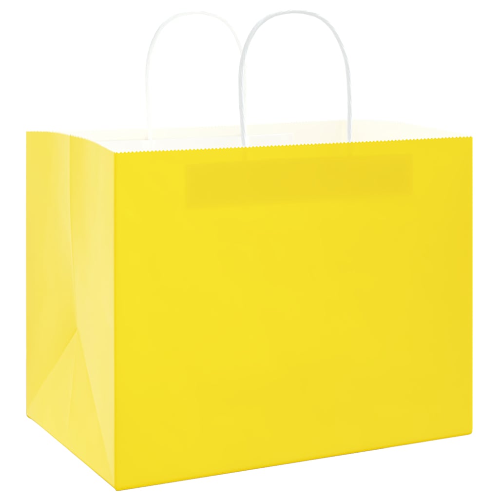 Thumbnail - vidaXL Papiertragetaschen 250 Stk. mit Henkeln Gelb 32x22x24 cm