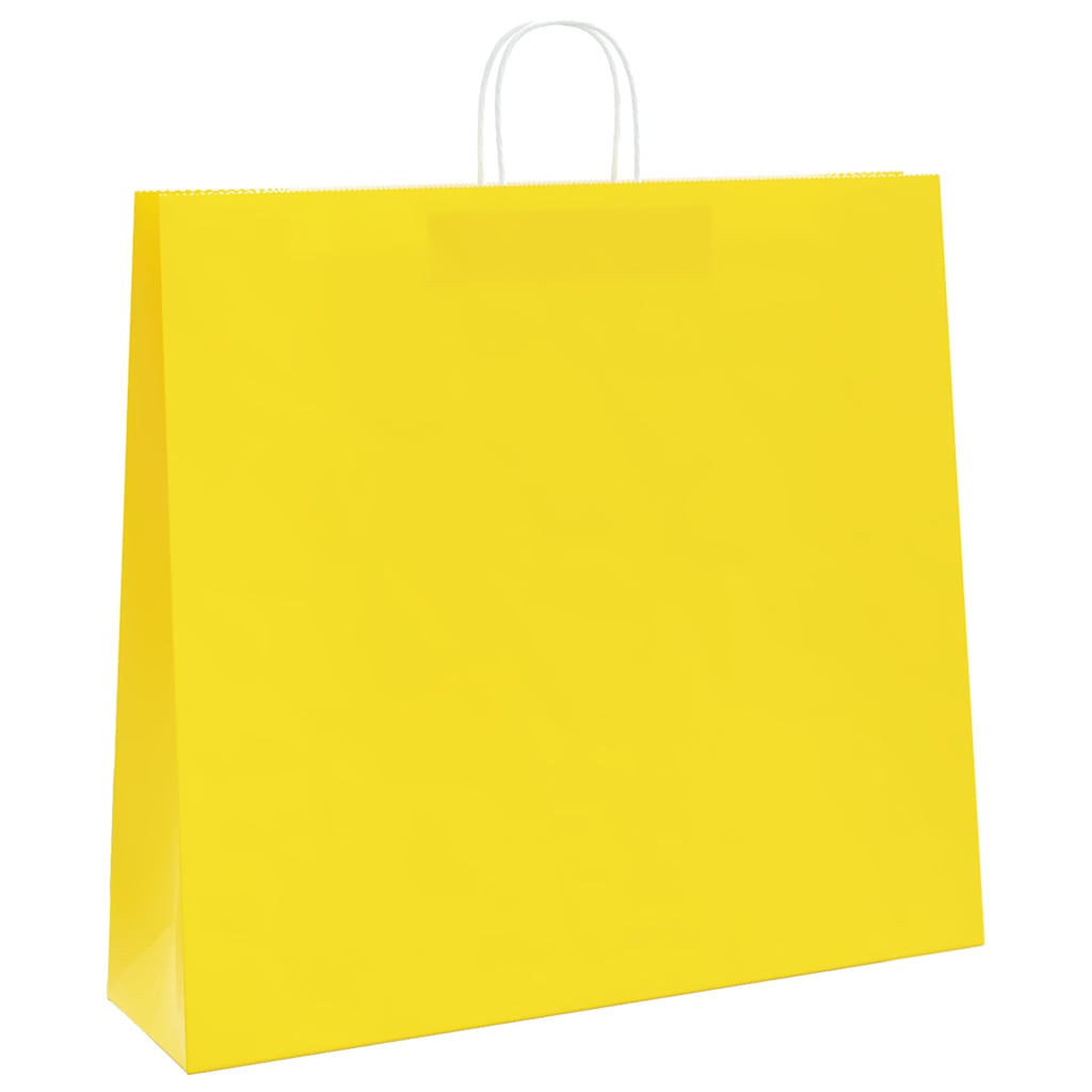 Thumbnail - vidaXL Papiertragetaschen 250 Stk. mit Henkeln Gelb 54x15x49 cm