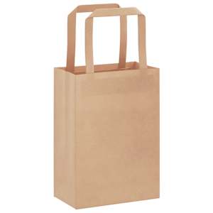 Papírové tašky 50 ks s uchy hnědé 15x8x21 cm - obrázek 3