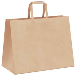 Papírové tašky 50 ks s uchy hnědé 32x17x25 cm - obrázek 4