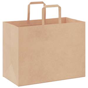 Papírové tašky 50 ks s uchy hnědé 32x17x25 cm - obrázek 7