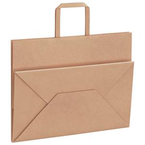 Papírové tašky 50 ks s uchy hnědé 32x17x25 cm - obrázek 9
