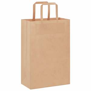 Papírové tašky 250 ks s uchy hnědé 21x11x31 cm - obrázek 3
