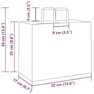 Papírové tašky 250 ks s uchy hnědé 32x17x25 cm - obrázek 11