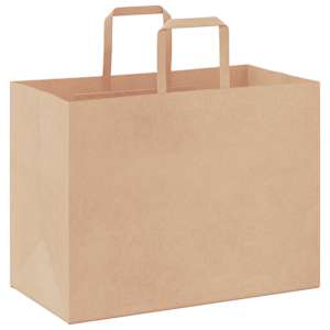 Papírové tašky 250 ks s uchy hnědé 32x17x25 cm - obrázek 7