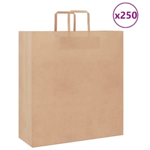 Papírové sáčky 250 ks s uchy hnědé 45x17x48 cm - obrázek 1