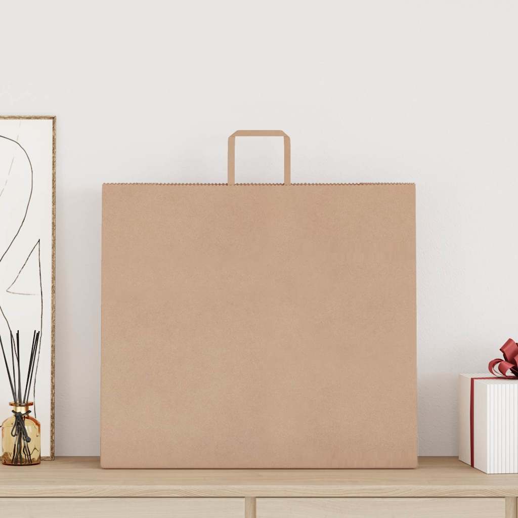 vidaXL Papieren zakken 250 st met hengsels 54x15x49 cm bruin afbeelding