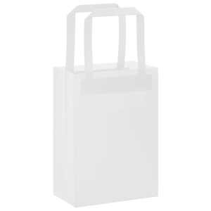 Papírové tašky 50 ks s uchy Bílá 15x8x21 cm - obrázek 3