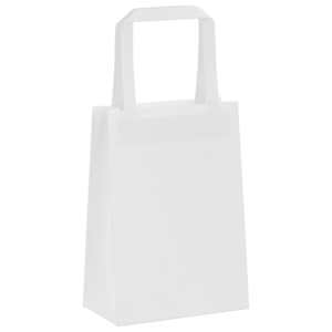 Papírové tašky 50 ks s uchy Bílá 15x8x21 cm - obrázek 4