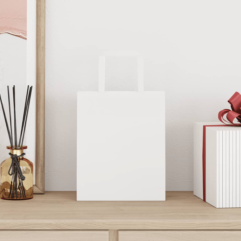 vidaXL Papieren zakken 50 st met hengsels 18x8x22 cm wit afbeelding